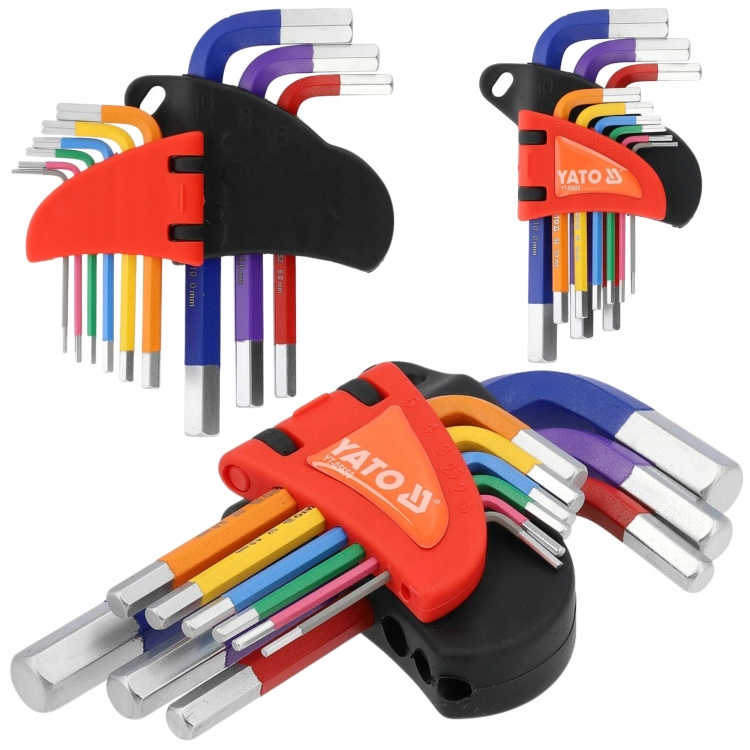 ZESTAW KLUCZY IMBUSOWYCH HEX 1,5-10MM 9 SZT. KRÓTKIE SZEŚCIOKĄTNE STAL S2