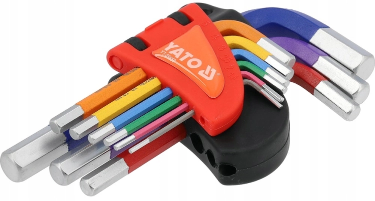 ZESTAW KLUCZY IMBUSOWYCH HEX 1,5-10MM 9 SZT. KRÓTKIE SZEŚCIOKĄTNE STAL S2