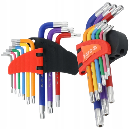 KLUCZE IMBUSOWE ZESTAW KLUCZY TORX SECURITY T10-T50 9EL IMBUSY KRÓTKIE YATO