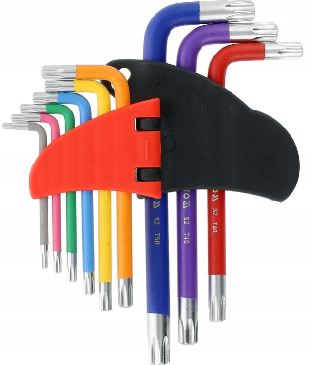 KLUCZE IMBUSOWE ZESTAW KLUCZY TORX SECURITY T10-T50 9EL IMBUSY KRÓTKIE YATO