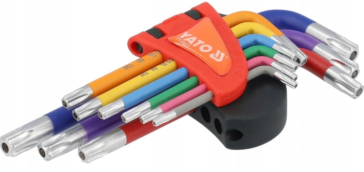 KLUCZE IMBUSOWE ZESTAW KLUCZY TORX SECURITY T10-T50 9EL IMBUSY KRÓTKIE YATO