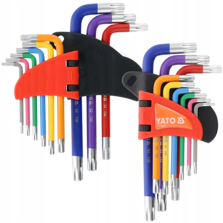 KLUCZE IMBUSOWE ZESTAW KLUCZY TORX SECURITY T10-T50 9EL IMBUSY KRÓTKIE YATO