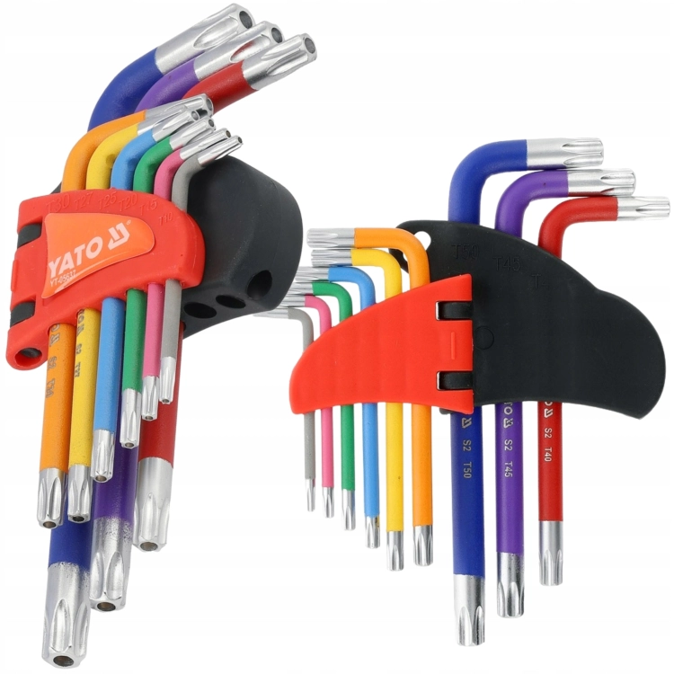 KLUCZE IMBUSOWE ZESTAW KLUCZY TORX SECURITY T10-T50 9EL IMBUSY KRÓTKIE YATO