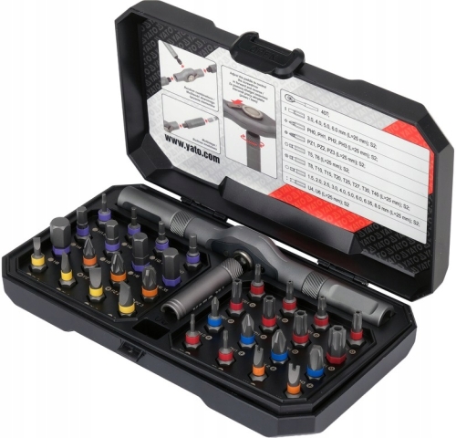 ZESTAW BITÓW Z GRZECHOTKĄ WKRĘTAK KOŃCÓWKI HEX TORX PH PZ YATO YT-04619