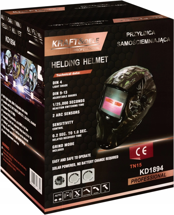 KRAFT&amp;DELE MASKA PRZYŁBICA SPAWALNICZA SAMOŚCIEMNIAJĄCA ZACIEMNIENIE KD1894