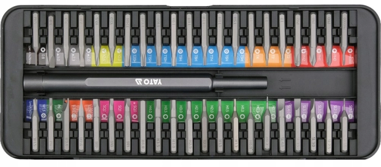WKRĘTAK PRECYZYJNY AKUMULATOROWY 3,7V ZESTAW Z BITAMI 50el. USB-C LED YATO