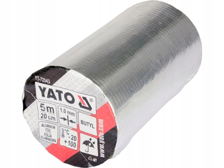 TAŚMA BUTYLOWA NAPRAWCZA USZCZELNIAJĄCA WODOODPORNAYATO ALUMINIOWA 200MMX5M