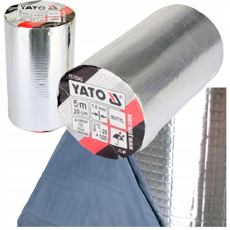 TAŚMA BUTYLOWA NAPRAWCZA USZCZELNIAJĄCA WODOODPORNAYATO ALUMINIOWA 200MMX5M