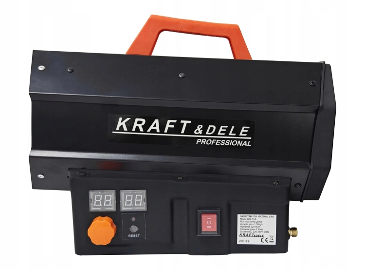 NAGRZEWNICA DMUCHAWA GAZOWA 25KW FARELKA LCD TERMOSTAT REDUKTOR KD11731