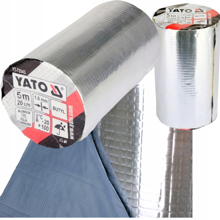 TAŚMA BUTYLOWA NAPRAWCZA USZCZELNIAJĄCA WODOODPORNAYATO ALUMINIOWA 200MMX5M