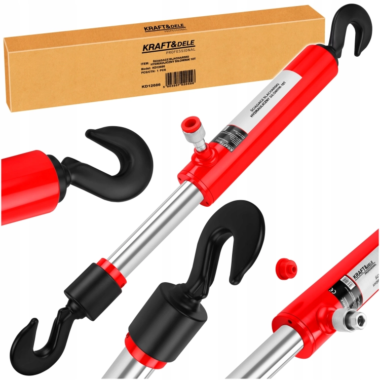 ŚCIĄGACZ BLACHARSKI HYDRAULICZNY SIŁOWNIK 10000kg 540-670mm HAKI KD12686