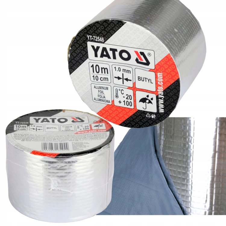 TAŚMA BUTYLOWA NAPRAWCZA USZCZELNIAJĄCA WODOODPORNAYATO ALUMINIOWA 50MMx5M