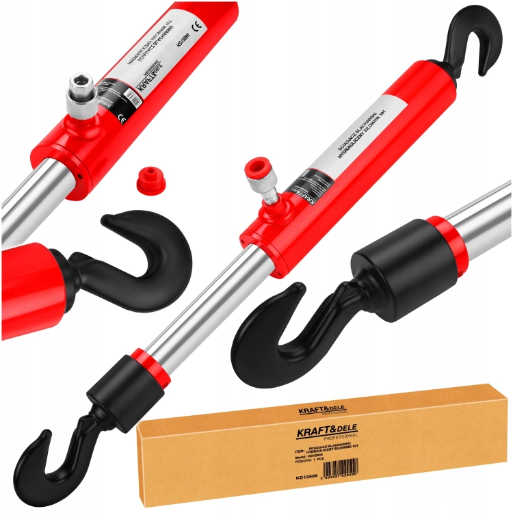 ŚCIĄGACZ BLACHARSKI HYDRAULICZNY SIŁOWNIK 10000kg 540-670mm HAKI KD12686