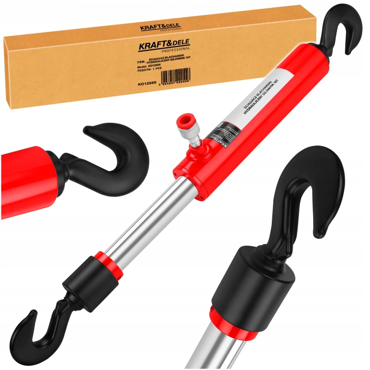 ŚCIĄGACZ BLACHARSKI HYDRAULICZNY SIŁOWNIK 10000kg 540-670mm HAKI KD12686