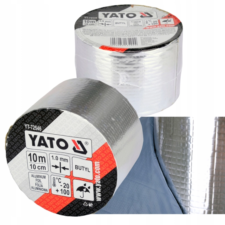 TAŚMA BUTYLOWA NAPRAWCZA USZCZELNIAJĄCA WODOODPORNAYATO ALUMINIOWA 50MMx5M