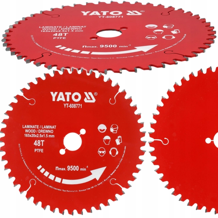 TARCZA DO CIĘCIA LAMINATU DREWNA TCT PTFE 165mm/20mm 48T WĘGLIK WOLFRAMU