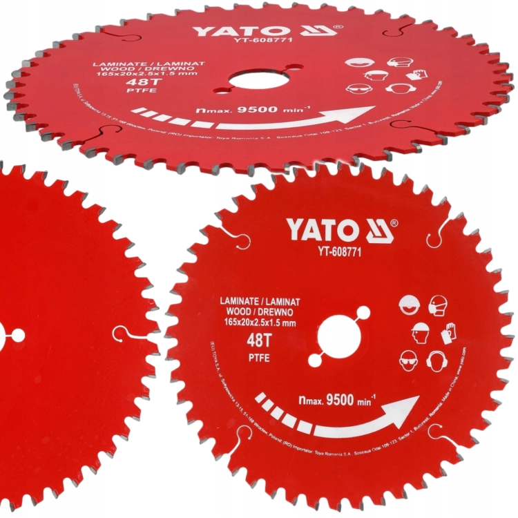 TARCZA DO CIĘCIA LAMINATU DREWNA TCT PTFE 165mm/20mm 48T WĘGLIK WOLFRAMU