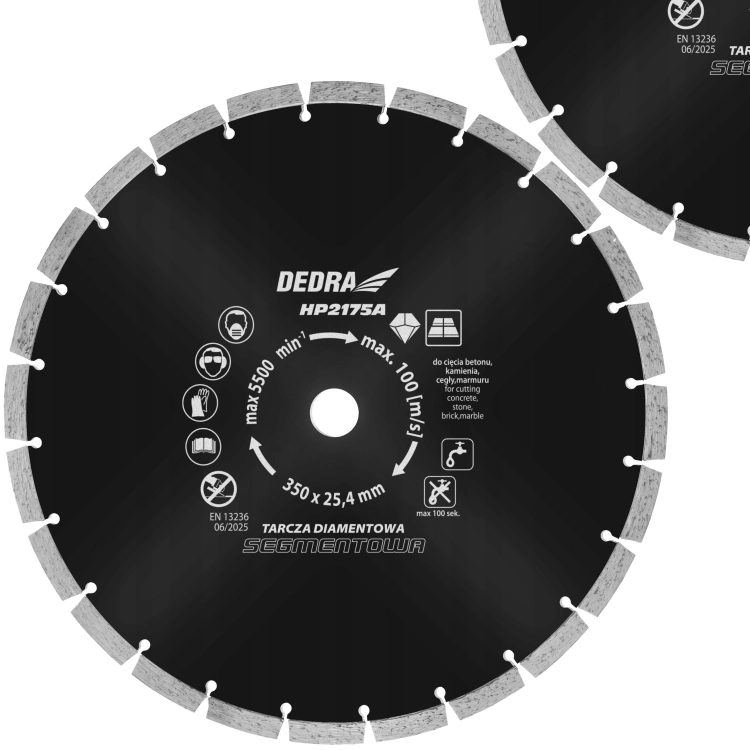 TARCZA DIAMENTOWA DO CIĘCIA BETONU KAMIENIA CEGŁY SEGMENTOWA 350X25,4MM