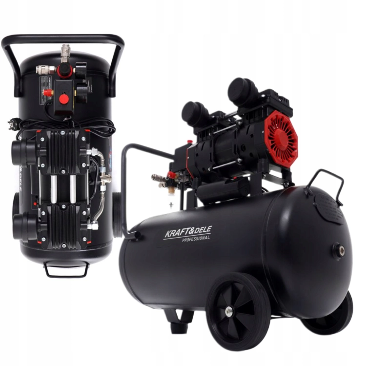 KRAFT&amp;DELE KOMPRESOR BEZOLEJOWY SPRĘŻARKA WARSZTATOWA 50L 1500W 8BAR KD1386