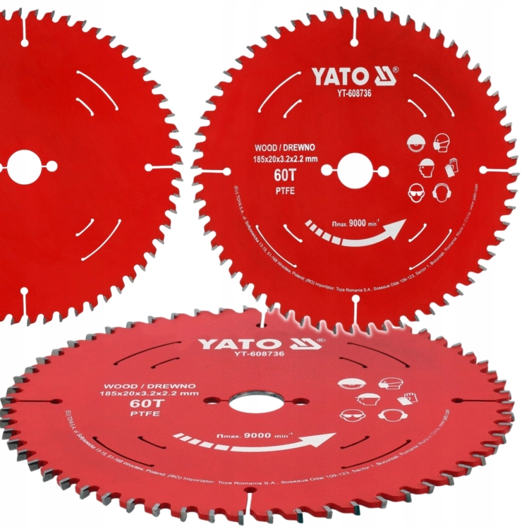 YATO TARCZA DO CIĘCIA DREWNA TCT 185mm/20mm WĘGLIK WOLFRAMU PIŁA TARCZOWA