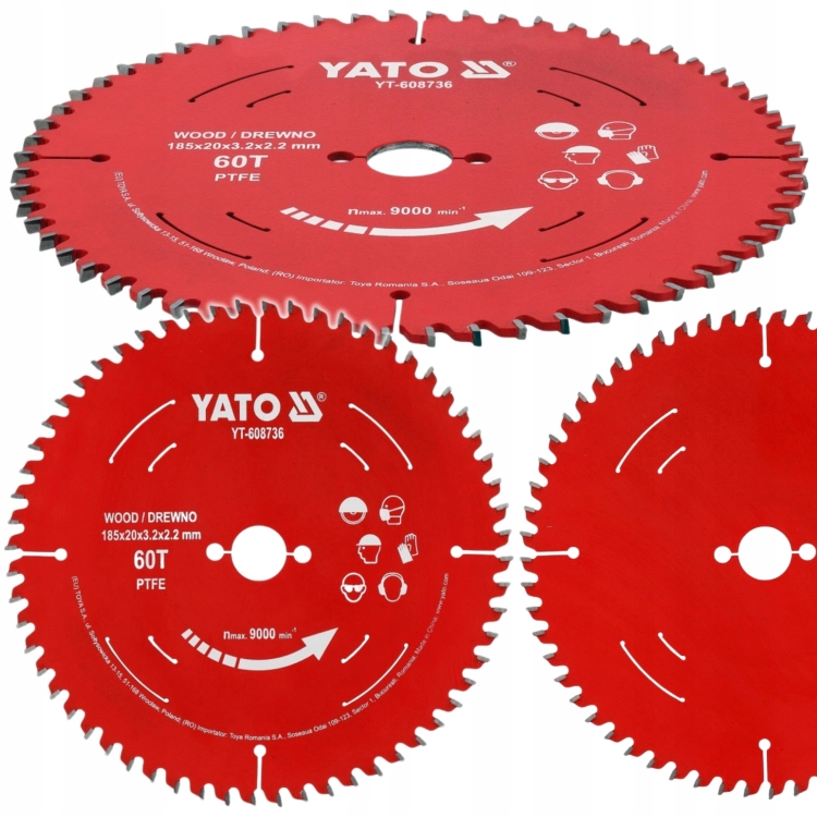 YATO TARCZA DO CIĘCIA DREWNA TCT 185mm/20mm WĘGLIK WOLFRAMU PIŁA TARCZOWA