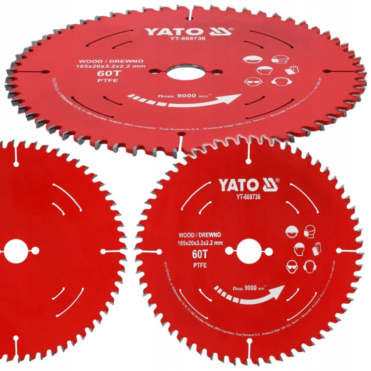 YATO TARCZA DO CIĘCIA DREWNA TCT 185mm/20mm WĘGLIK WOLFRAMU PIŁA TARCZOWA