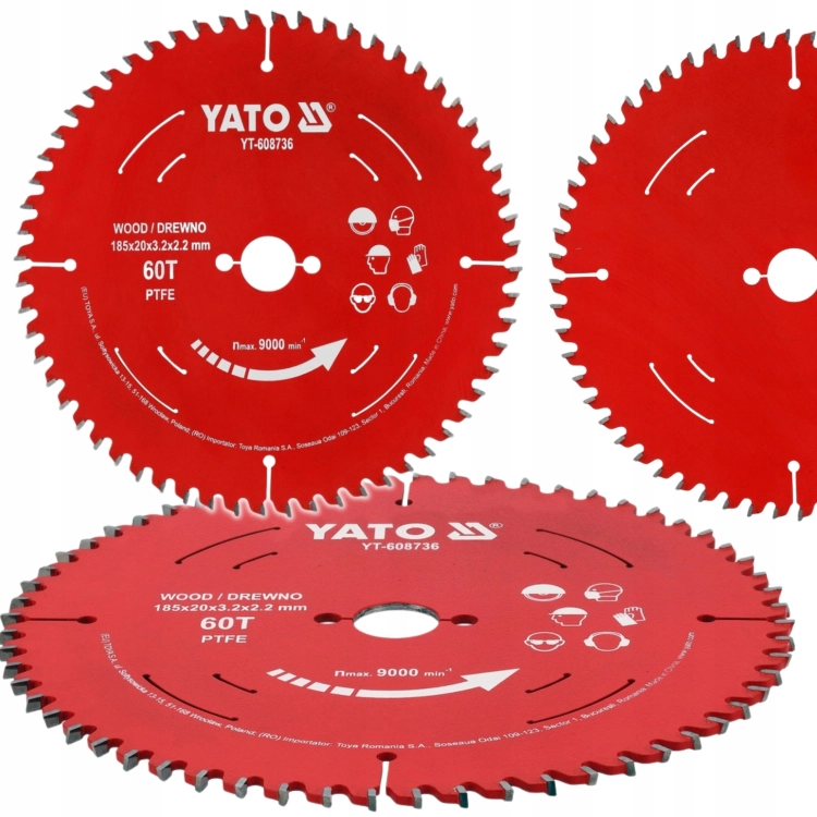 YATO TARCZA DO CIĘCIA DREWNA TCT 185mm/20mm WĘGLIK WOLFRAMU PIŁA TARCZOWA