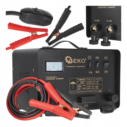 PROSTOWNIK SAMOCHODOWY ROZRUCHEM DO AKUMULATORÓW 200A 12V/24V 50-500AH LCD