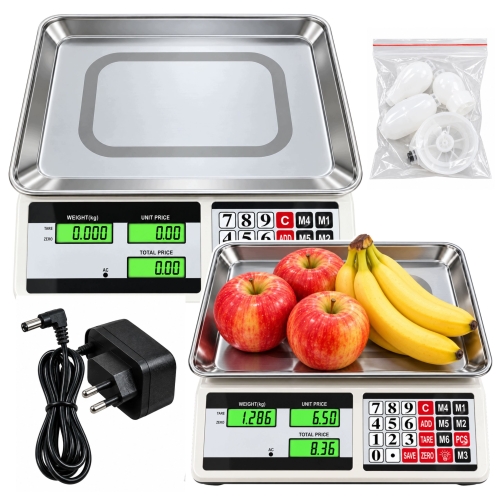 BEZPRZEWODOWA WAGA ELEKTRYCZNA SKLEPOWA GASTRONOMICZNA LCD 40kg AKUMULATOR