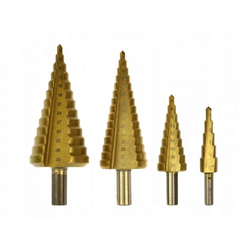 ZESTAW WIERTŁO STOPNIOWE STOŻKOWE TYTAN 4-39mm 4el