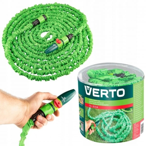 VERTO WĄŻ OGRODOWY 7,5-22,5M ROZCIĄGLIWY + ZŁĄCZKI