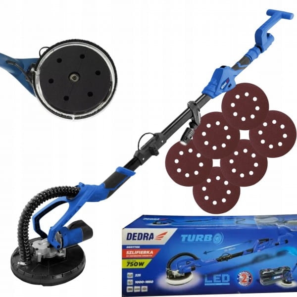 DEDRA SZLIFIERKA ŻYRAFA DO GIPSU GŁADZI TYNKU DED7765 750W LED TELESKOPOWA