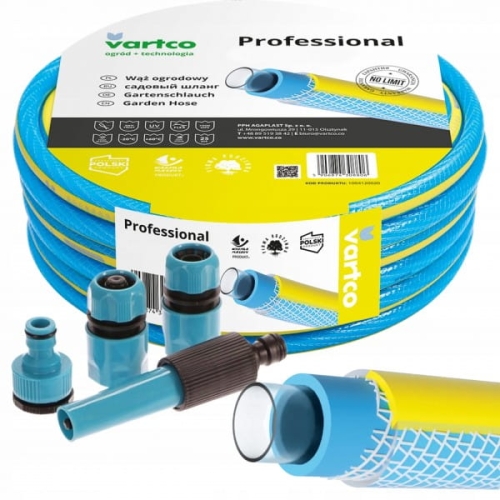 WĄŻ OGRODOWY 4-WARSTWOWY 25BAR 3/4'' 30M + ZESTAW KOŃCÓWEK PRODUKT POLSKI