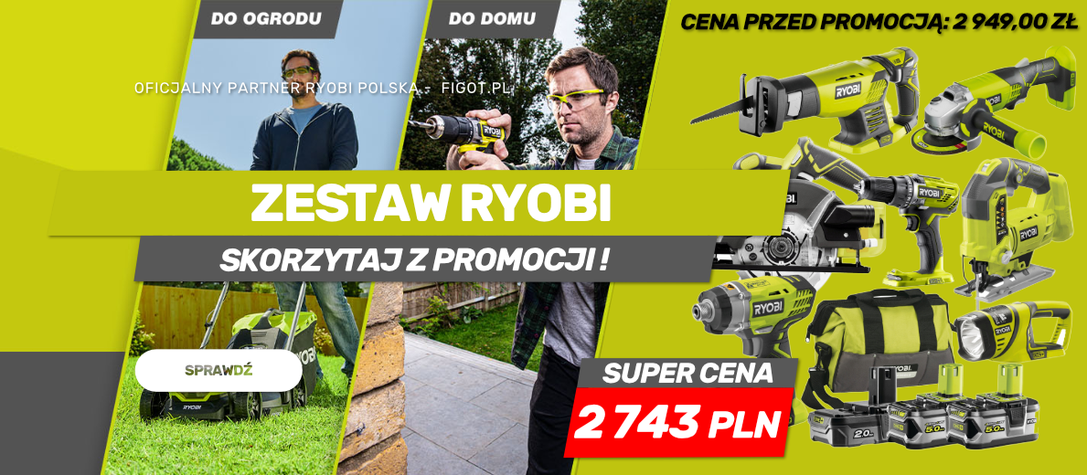 RYOBI ZESTAW COMBO 7 NARZĘDZI 18V 3x BATERIA