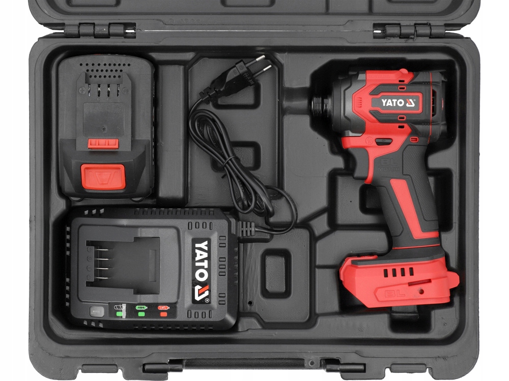 YATO ZAKRĘTARKA UDAROWA AKUMULATOROWA BEZSZCZOTKOWA 18V 4,0Ah 230NM 1/4''