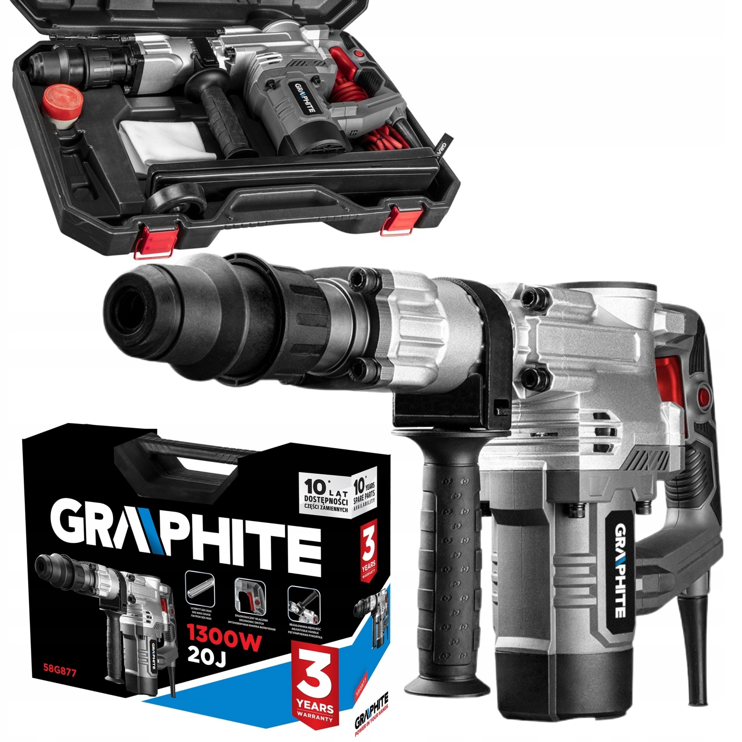 GRAPHITE MŁOT WYBURZENIOWY SDS Max 1300W 58G877