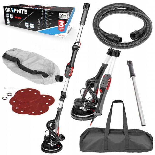 GRAPHITE SZLIFIERKA DO GIPSU ŻYRAFA 215MM 800W LED