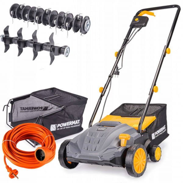 AERATOR WERTYKULATOR ELEKTRYCZNY Z KOSZEM 3W1 2550W WAŁKI 38CM +PRZEDŁUŻACZ