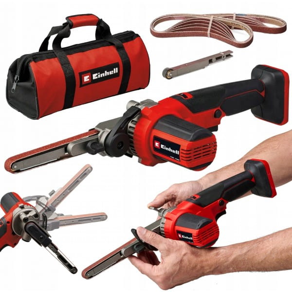 EINHELL AKUMULATOROWA SZLIFIERKA TAŚMOWA TE-BF 18 LI-SOLO 18V TORBA + TAŚMY