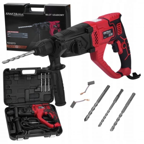MŁOT UDAROWY MŁOTOWIERTARKA 2700W SDS PLUS +3 WIERTŁA UDAR WALIZKA KD3213