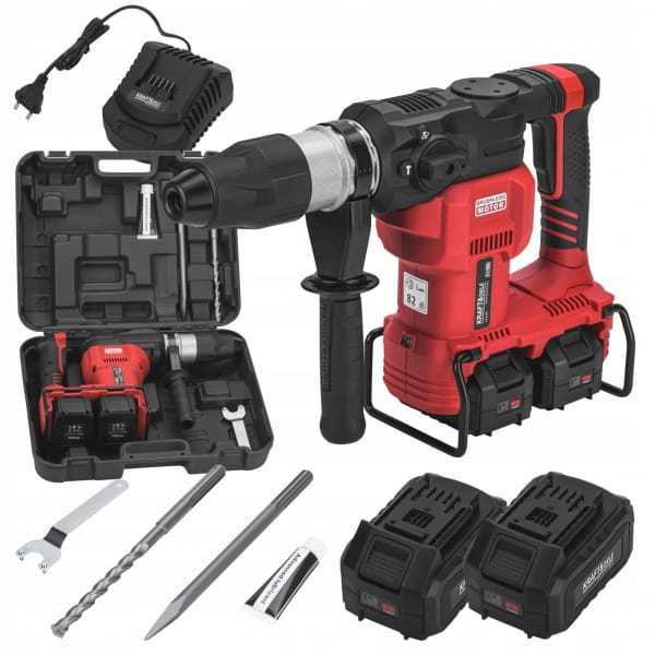 MŁOT UDAROWY AKUMULATOROWY 42V 10J BEZSZCZOTKOWY 2XAKUMULATOR 4AH+AKCESORIA