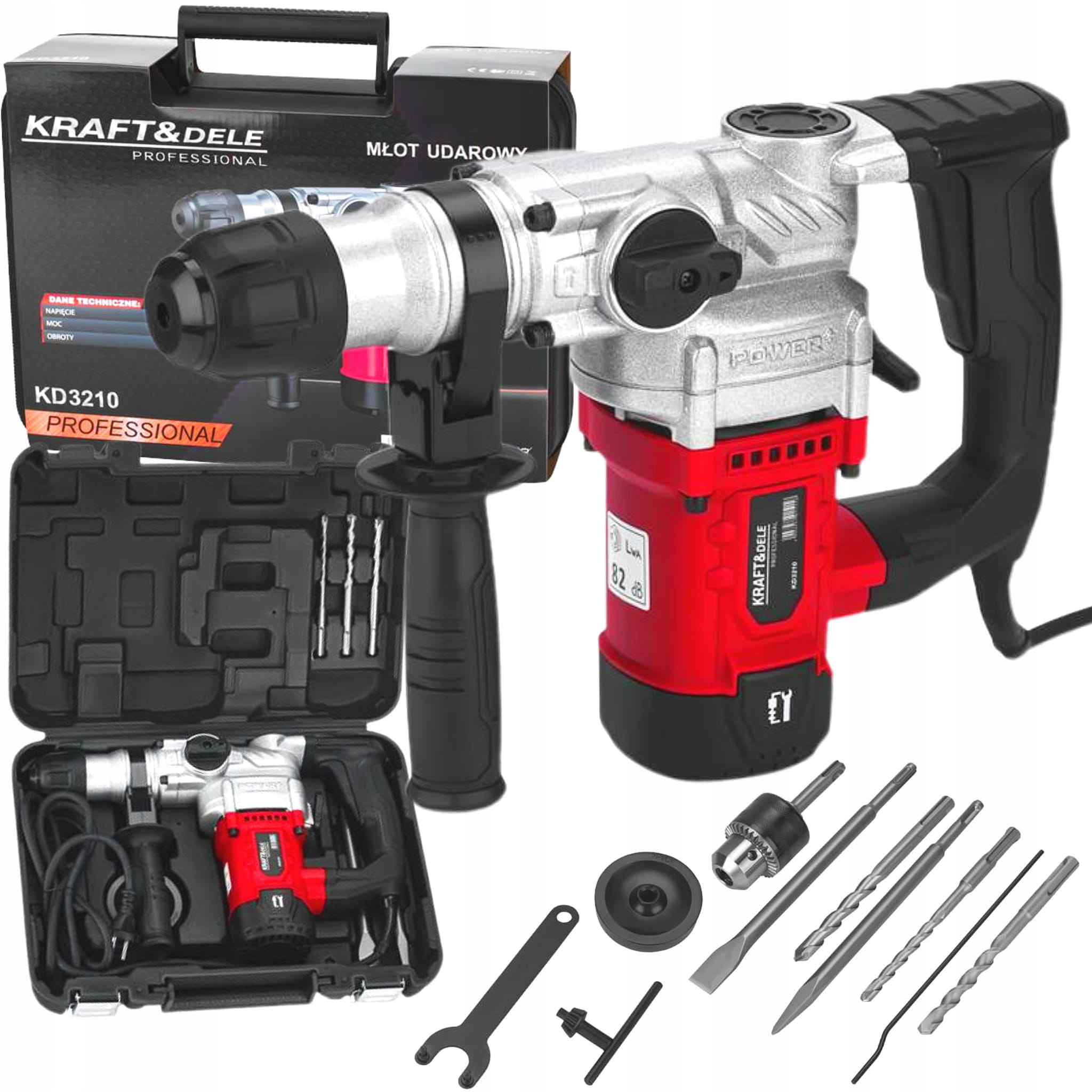 WIERTARKA MŁOTOWIERTARKA MŁOT UDAROWY SDSPLUS 2800W 6J DŁUTA WIERTŁA KD3210