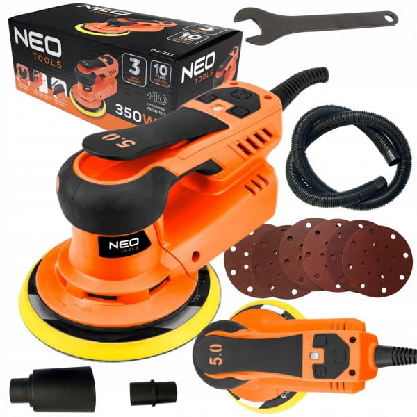 NEO SZLIFIERKA MIMOŚRODOWA OSCYLACYJNA BEZSZCZOTKOWA 150MM 350W 4000-10000