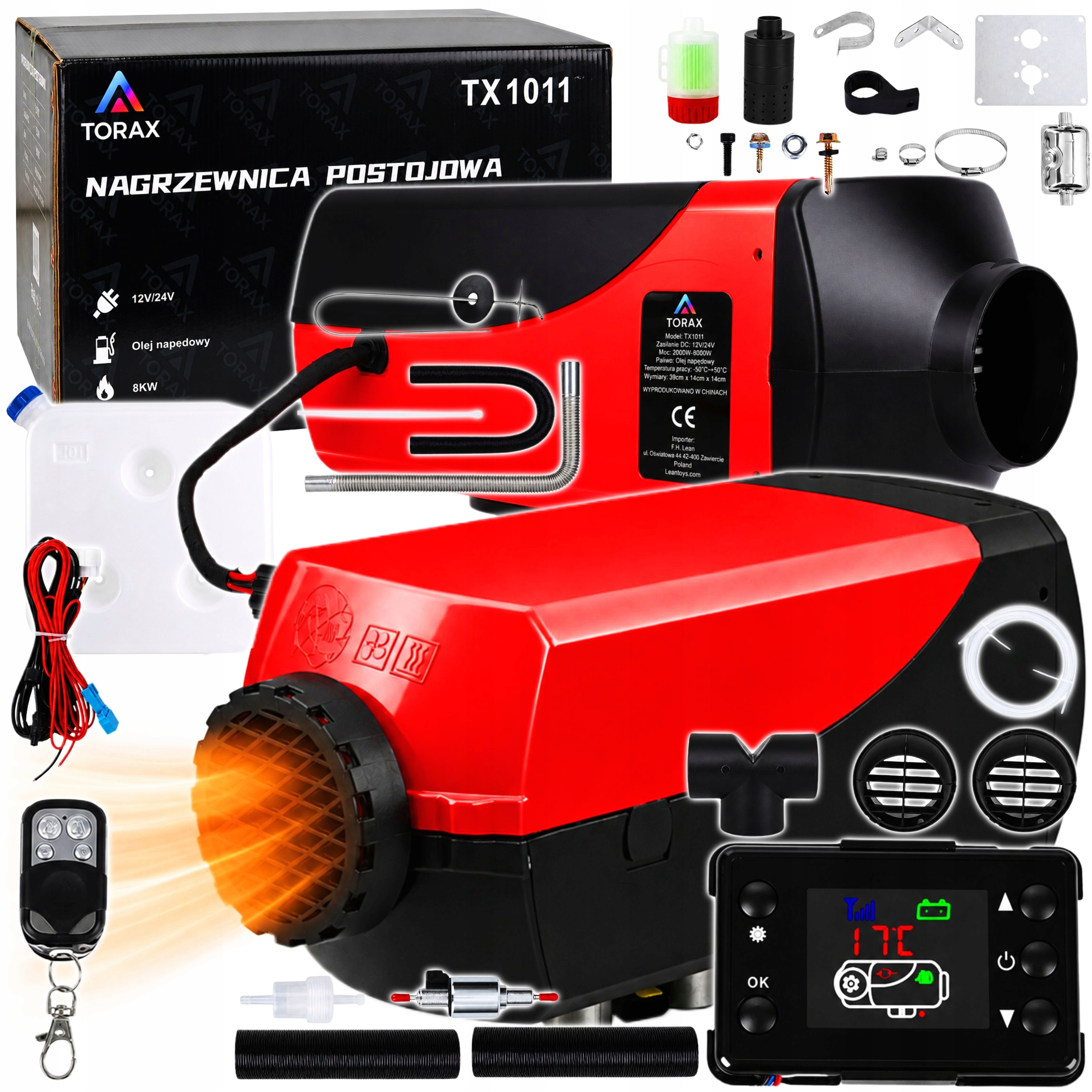NAGRZEWNICA SPALINOWA POSTOJOWA WEBASTO DIESEL OLEJOWA 8KW PILOT 12V ZESTAW