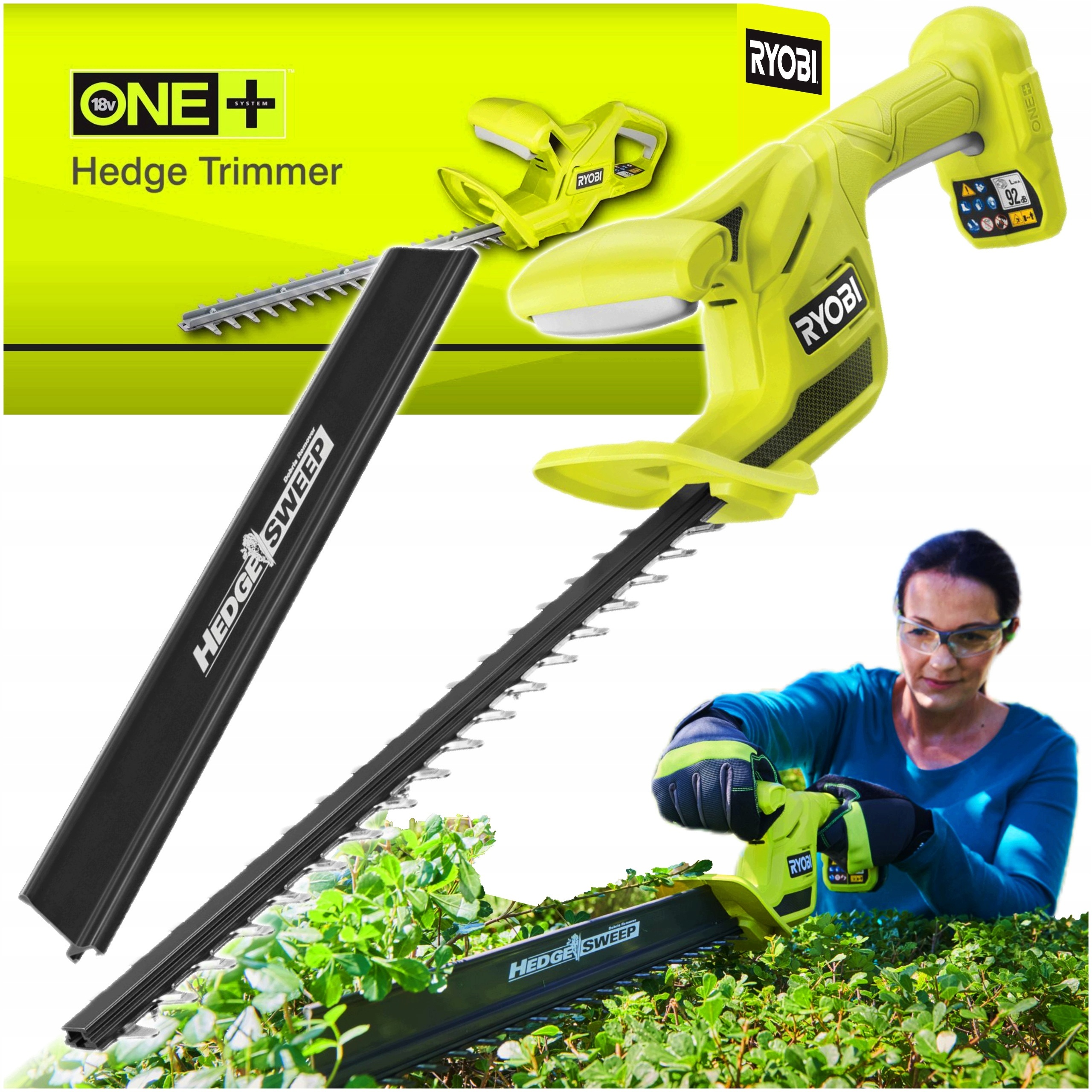 RYOBI NOŻYCE DO ŻYWOPŁOTU GAŁĘZI 40cm AKUMULATOROWE PILARKA PIŁA RY18HT40B