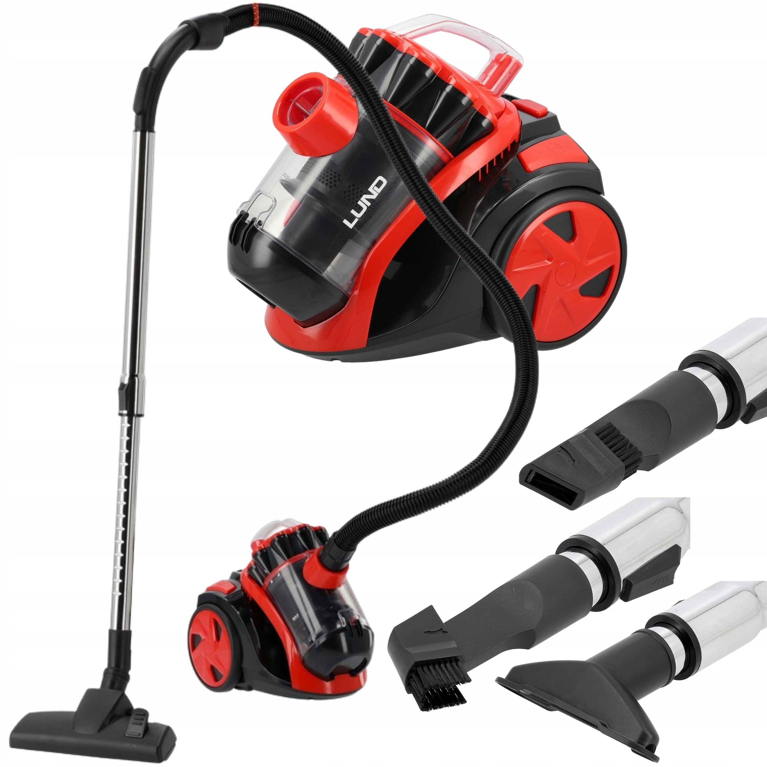 ODKURZACZ MOC 899W 2 L CYKLONOWY BEZWORKOWY SZCZOTKI FILTR HEPA LUND 67086
