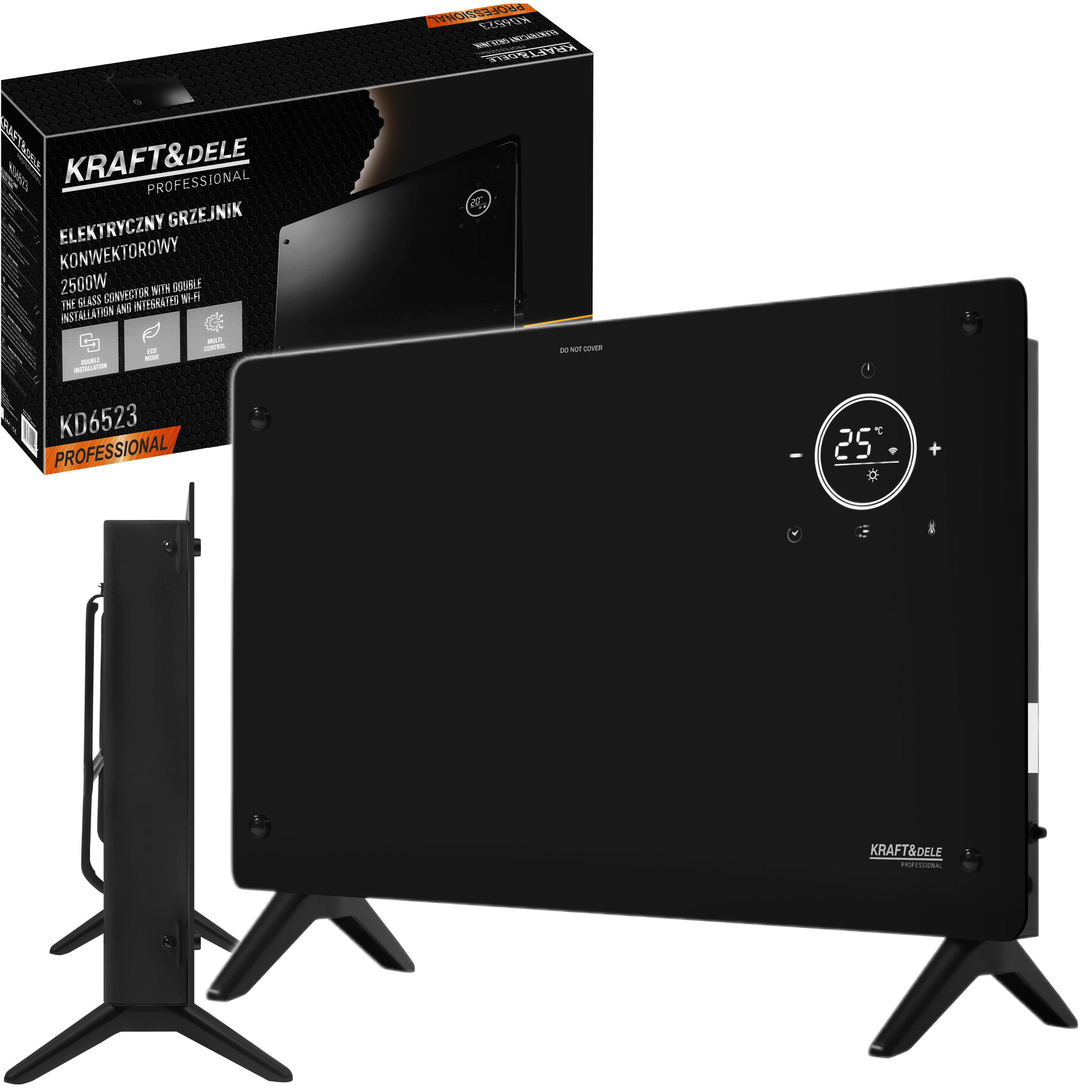 ELEKTRYCZNY GRZEJNIK KONWEKTOROWY 2500W Z WI-FI TRYB ECO TERMOSTAT 230V