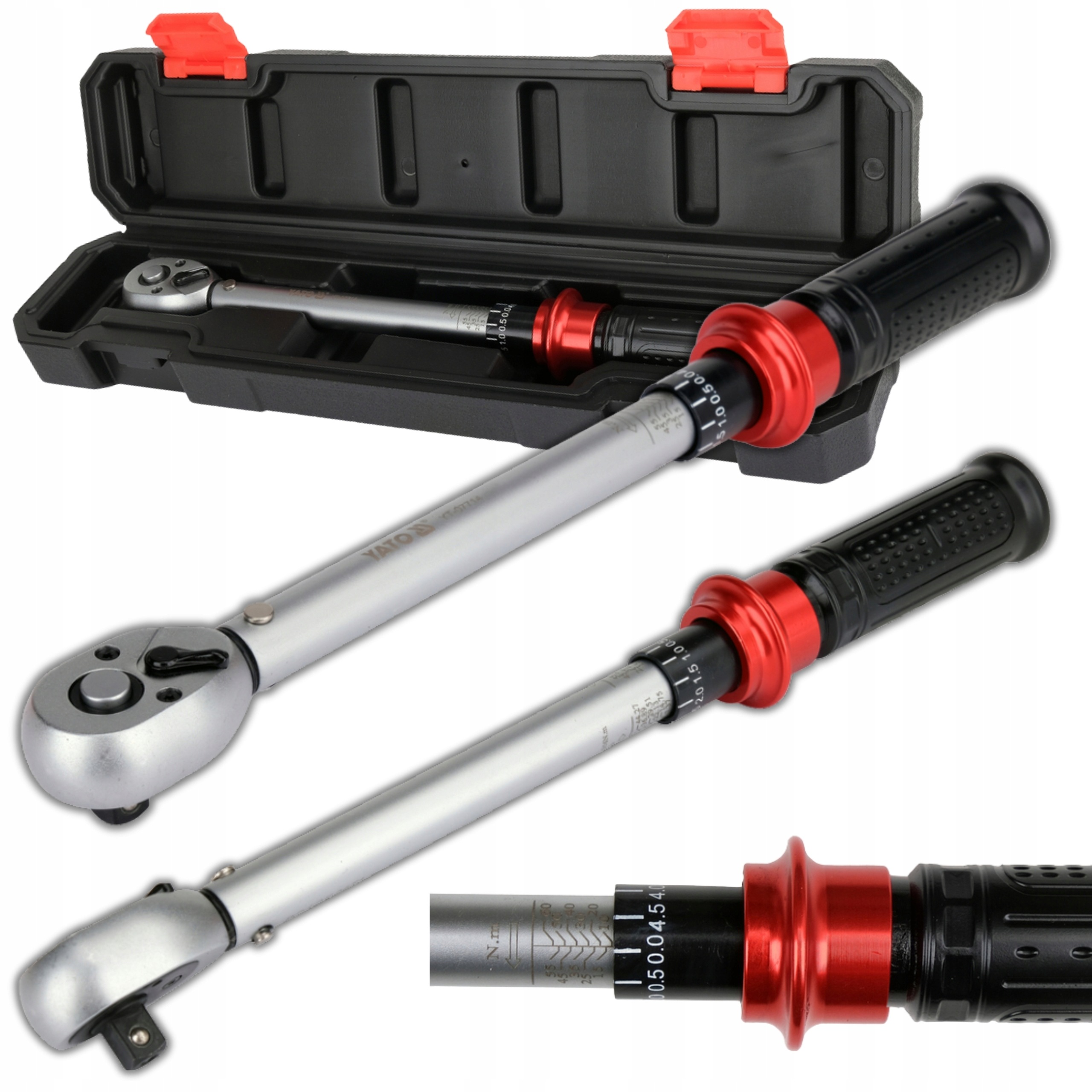 KLUCZ DYNAMOMETRYCZNY 3/8'' ZAKRES 10-60NM PLASTIKOWA RĘKOJEŚĆ TOLERANCJA 3%