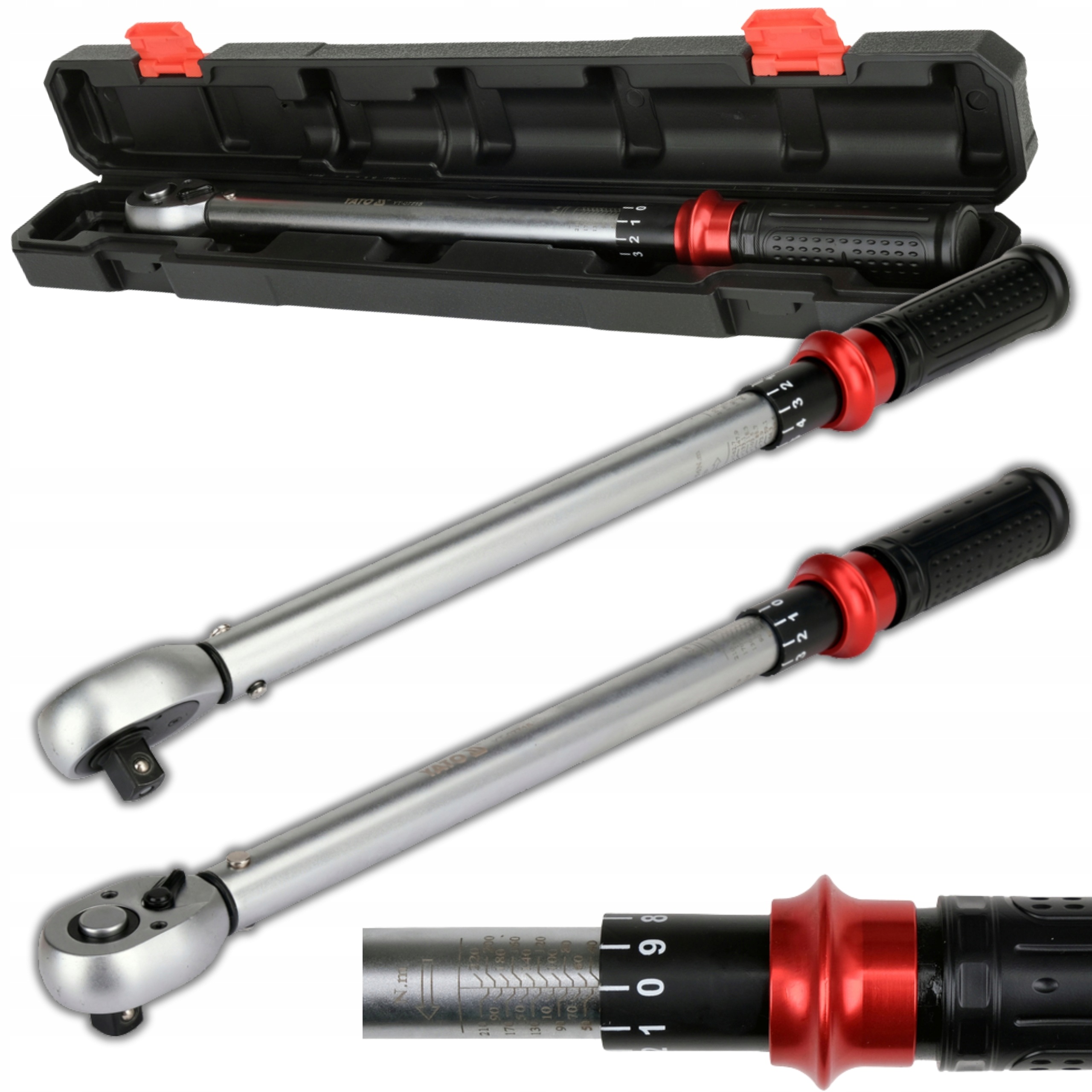 KLUCZ DYNAMOMETRYCZNY 1/2'' ZAKRES 40-220NM PLASTIKOWA RĘKOJEŚĆ TOLER 3%