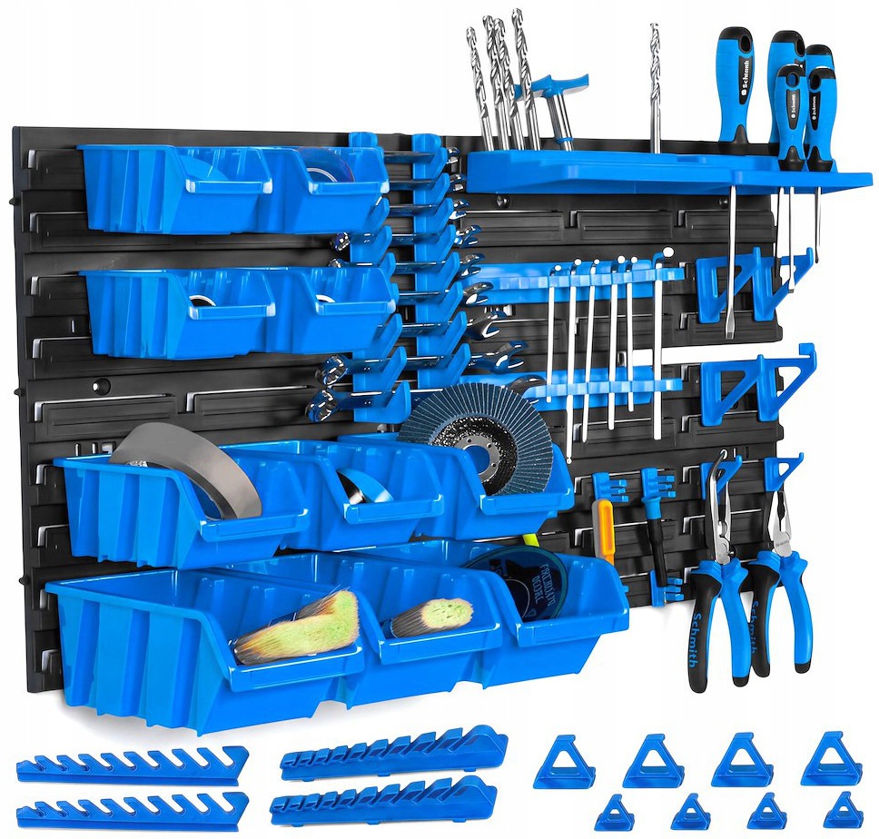 TABLICA WARSZTATOWA 390X780MM 6 PANELI 32 AKCESORIA 38 ELEMENTÓW ORGANIZER